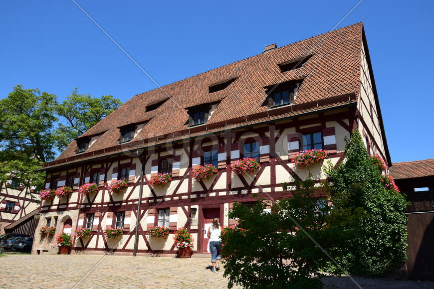 Германия, Нюрнберг - Имперская крепость, старинные жилые дома 