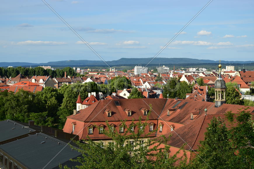 Германия - город Бамберг. Панорамный вид на город 