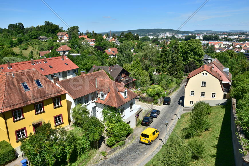 Германия - город Бамберг. Панорамный вид на город 