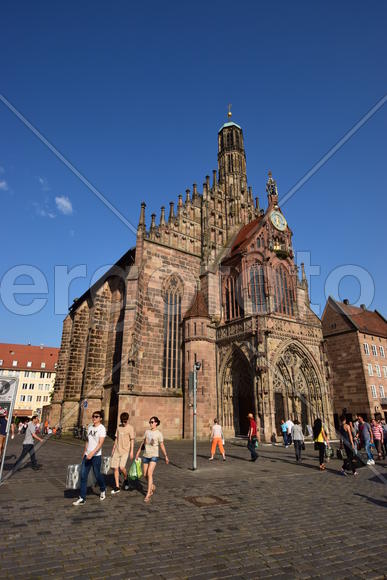 Германия - город Нюрнберг. Фасад исторического здания 