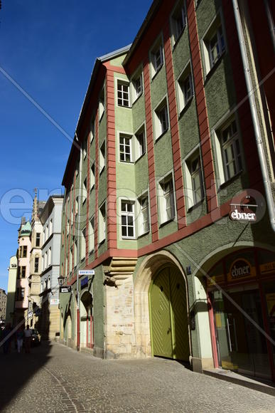 Германия - город Регенсбург. Фасад здания 