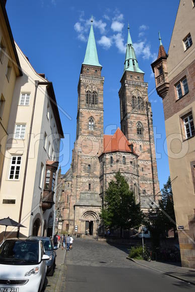 Германия - город Нюрнберг. Фасад исторического здания 