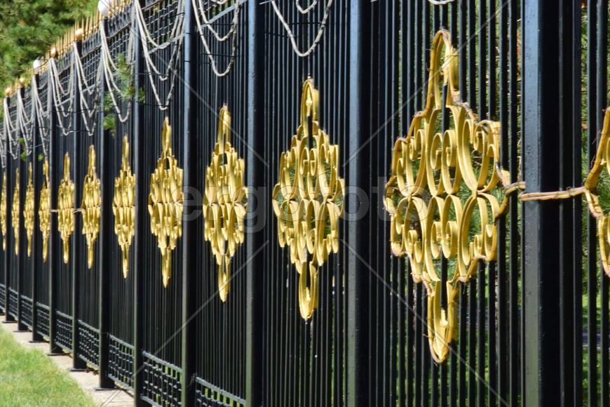 Золотисто - черные, кованные ограды 