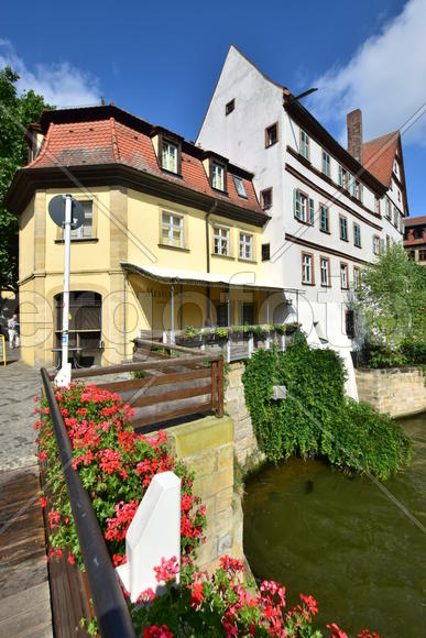 Германия - город Бамберг.Старинные жилые дома в немецком стиле 