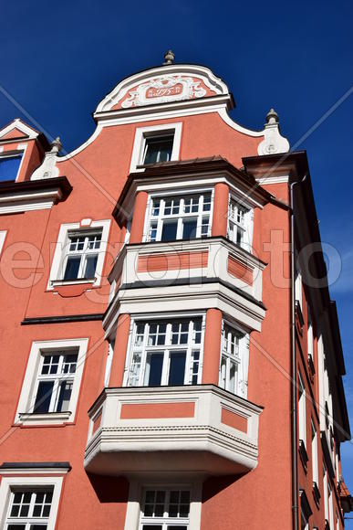 Германия - город Регенсбург. Фасад здания 