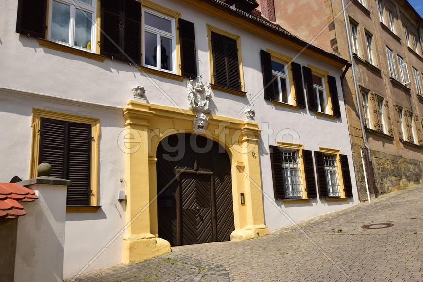 Германия - город Бамберг.Старинные жилые дома в немецком стиле 