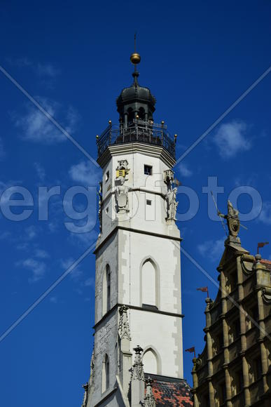 Исторический город Ротенбург в Баварии. Древнейшие здания 