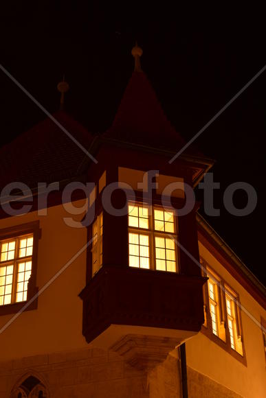 Германия - город Бамберг. Ночной город 