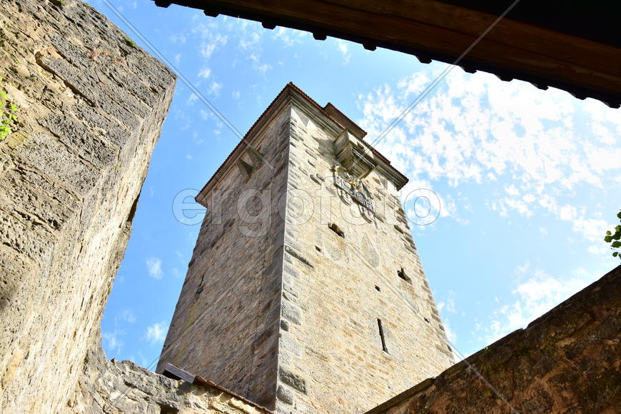 Исторический город Ротенбург в Баварии. Древнейшие здания 