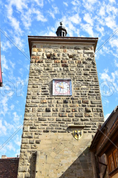 Исторический город Ротенбург в Баварии. Древнейшие здания 