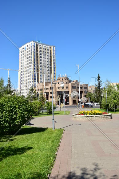 Астана - многоэтажные современные здания. Казахстан 