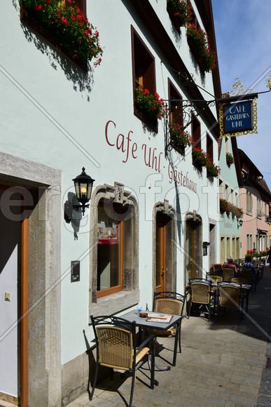 Исторический город Ротенбург в Баварии. Жилые дома 