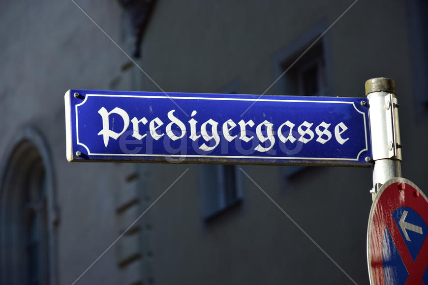 Германия - город Регенсбурга. Указатель на немецком языке 