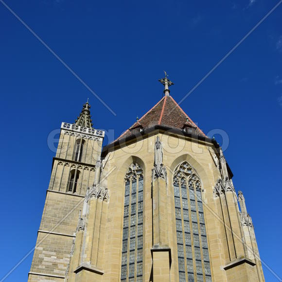 Исторический город Ротенбург в Баварии. Древнейшие здания 