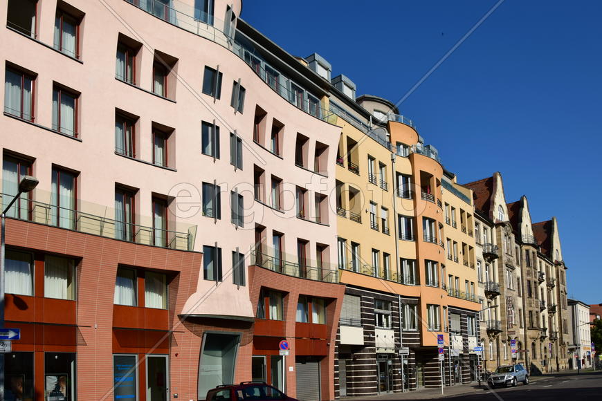 Германия - город Бамберг. Жилые дома 