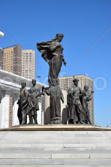 Астана - уличная скульптура. Достопримечательности Казахстана. 