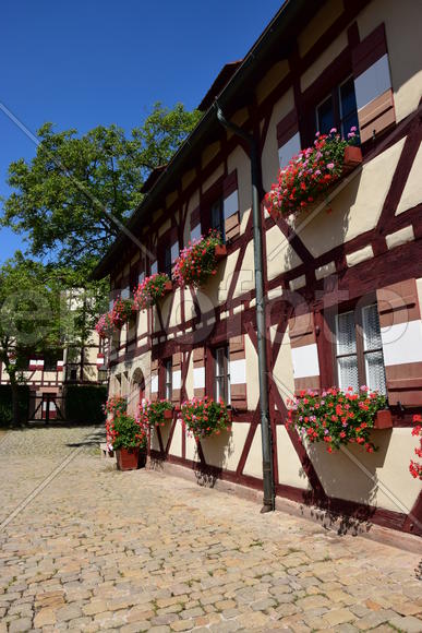 Германия, Нюрнберг - Имперская крепость, старинные жилые дома 