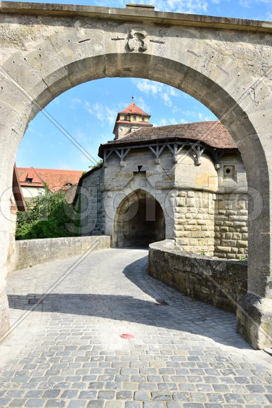 Исторический город Ротенбург в Баварии. Древнейшие здания 