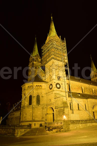 Германия - город Бамберг. Ночной город 