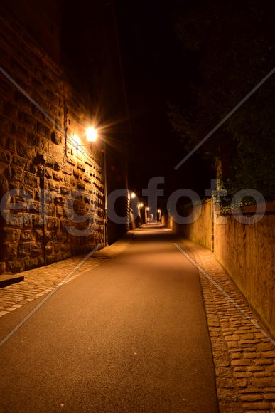 Германия - город Бамберг. Ночной город 