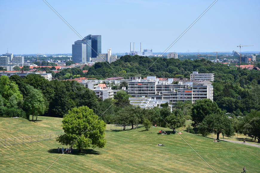 Германия, Мюнхен. Панорамный вид на город 