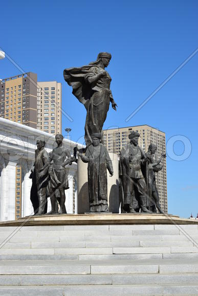 Астана - уличная скульптура. Достопримечательности Казахстана. 