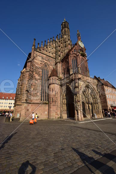 Германия - город Нюрнберг. Фасад исторического здания 