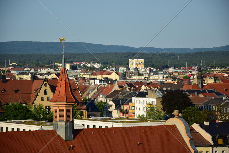 Германия - город Бамберг. Панорамный вид на город 