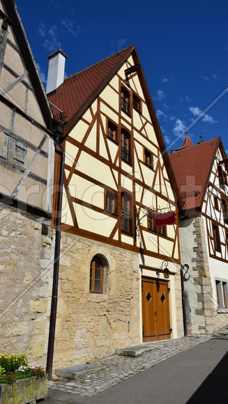Исторический город Ротенбург в Баварии. Жилые дома 
