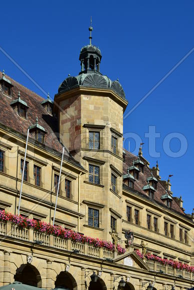 Исторический город Ротенбург в Баварии. Древнейшие здания 