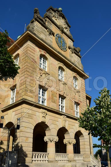 Германия - город Бамберг. Фасад старинного здания 