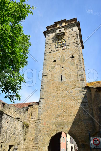 Исторический город Ротенбург в Баварии. Древнейшие здания 