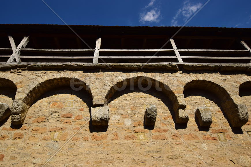 Исторический город Ротенбург в Баварии. Крыша здания 