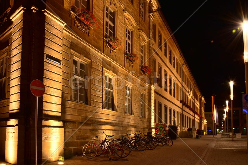 Германия. Город Нюрнберг. Ночной город 