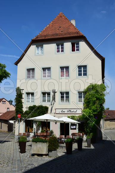 Исторический город Ротенбург в Баварии. Жилые дома 