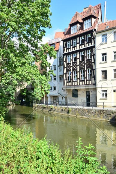 Германия - город Бамберг.Старинные жилые дома в немецком стиле 