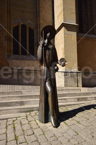 Исторический город Ротенбург в Баварии. Скульптуры в городе 