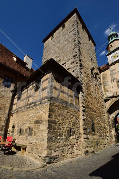 Архитектура в готическом стиле города Ротенбург в Германии