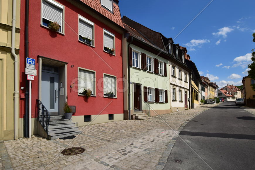 Германия - город Бамберг.Старинные жилые дома в немецком стиле 