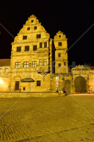 Германия - город Бамберг. Ночной город 