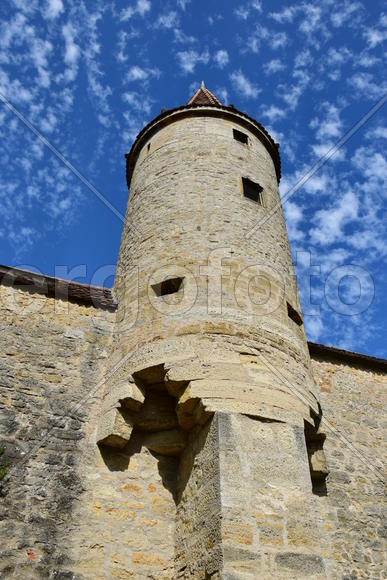 Исторический город Ротенбург в Баварии. Древнейшие здания 