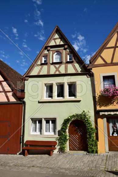 Исторический город Ротенбург в Баварии. Жилые дома 