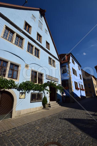 Исторический город Ротенбург в Баварии. Жилые дома 