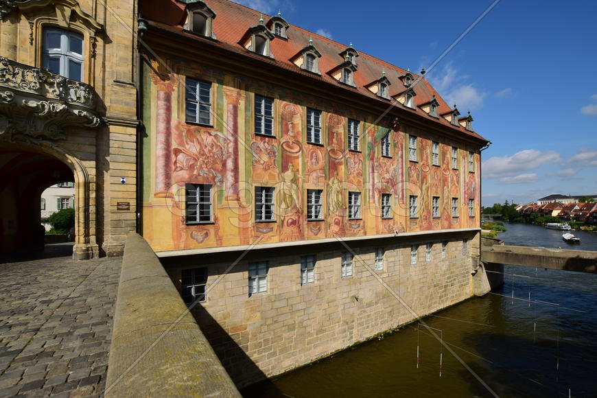 Германия - город Бамберг.Старинные жилые дома в немецком стиле 