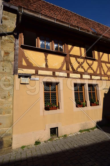 Исторический город Ротенбург в Баварии. Жилые дома 