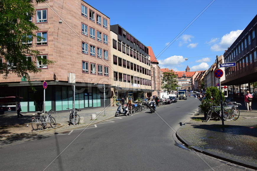 Германия - город Нюрнберг. Улицы города 