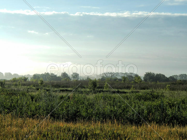 Утренний рассвет в деревне