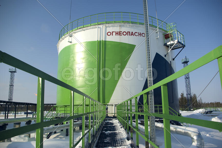 Oil storage in Siberia, in the far north