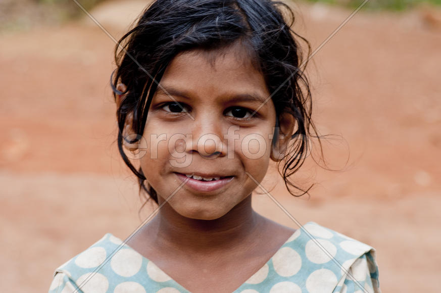 Indian village girl's face
