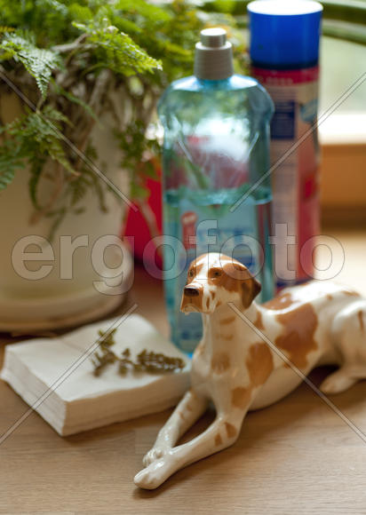 Porcelain figurines of a dog